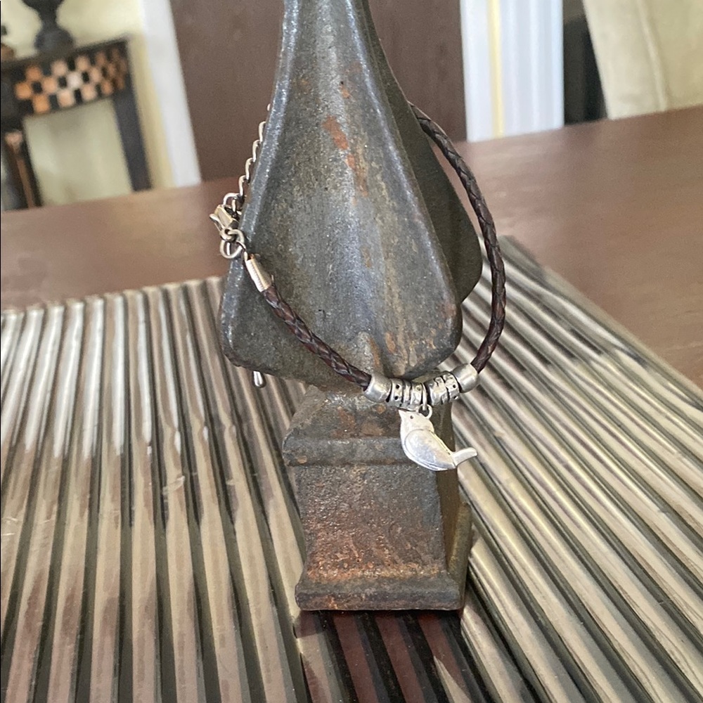 Silver and Brown Charm Bracelet